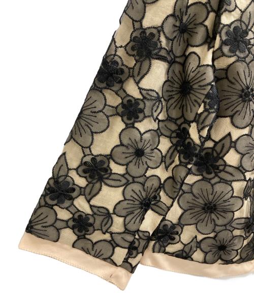 Lois CRAYON（ロイスクレヨン）Lois CRAYON (ロイスクレヨン) ノーカラージャケット ブラック×ベージュ サイズ:M 未使用品の古着・服飾アイテム