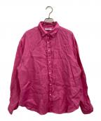 Mila Owenミラオーウェン）の古着「フレンチリネンオーバーサイズシャツ」｜ピンク