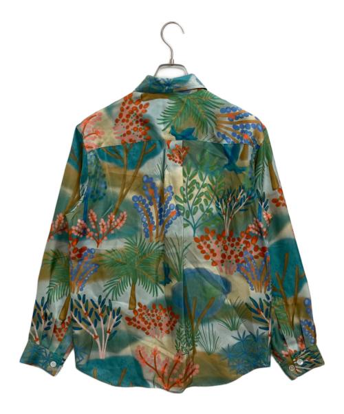 CABAN（キャバン）CABAN (キャバン) シルクツイル LA GRAND FORESTプリントレギュラーカラーシャツ グリーン サイズ:Mの古着・服飾アイテム