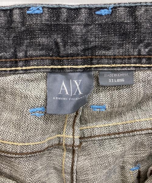 ARMANI EXCHANGE（アルマーニ エクスチェンジ）ARMANI EXCHANGE (アルマーニ エクスチェンジ) ダメージデニムパンツ ブラック サイズ:33の古着・服飾アイテム