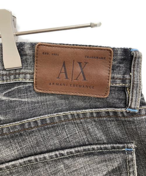 ARMANI EXCHANGE（アルマーニ エクスチェンジ）ARMANI EXCHANGE (アルマーニ エクスチェンジ) ダメージデニムパンツ ブラック サイズ:33の古着・服飾アイテム