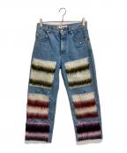 MARNIマルニ）の古着「モヘアパッチデニムパンツ」｜インディゴ