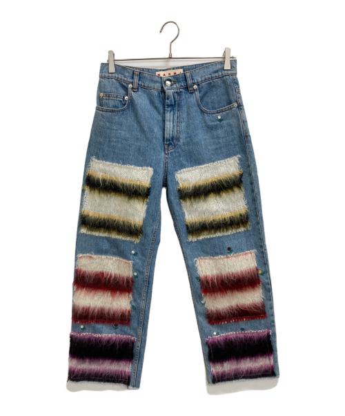 MARNI（マルニ）MARNI (マルニ) モヘアパッチデニムパンツ インディゴ サイズ:38の古着・服飾アイテム