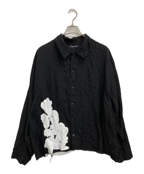 ALMOSTBLACK（オールモストブラック）ALMOSTBLACK (オールモストブラック) WOVEN CUT OFF SHIRTS ブラック サイズ:2の古着・服飾アイテム