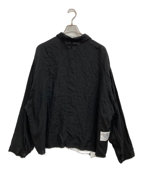 ALMOSTBLACK（オールモストブラック）ALMOSTBLACK (オールモストブラック) WOVEN CUT OFF SHIRTS ブラック サイズ:2の古着・服飾アイテム