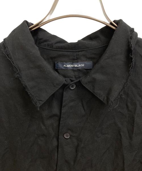 ALMOSTBLACK（オールモストブラック）ALMOSTBLACK (オールモストブラック) WOVEN CUT OFF SHIRTS ブラック サイズ:2の古着・服飾アイテム