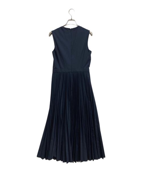 theory（セオリー）theory (セオリー) スリークポプリン プリーツロングワンピース ネイビー サイズ:2の古着・服飾アイテム