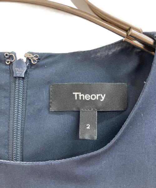 theory（セオリー）theory (セオリー) スリークポプリン プリーツロングワンピース ネイビー サイズ:2の古着・服飾アイテム