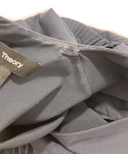 theory（セオリー）theory (セオリー) スリークポプリン プリーツロングワンピース ネイビー サイズ:2の古着・服飾アイテム