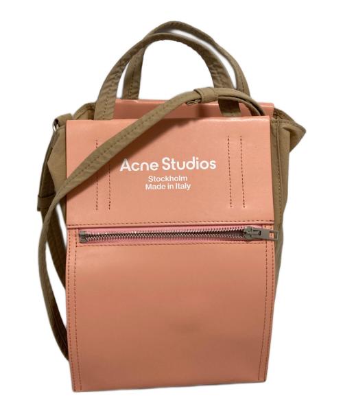 Acne studios（アクネ ストゥディオス）ACNE STUDIOS (アクネ ストゥディオス) 2WAYショルダーバッグ ベージュ×ピンクの古着・服飾アイテム