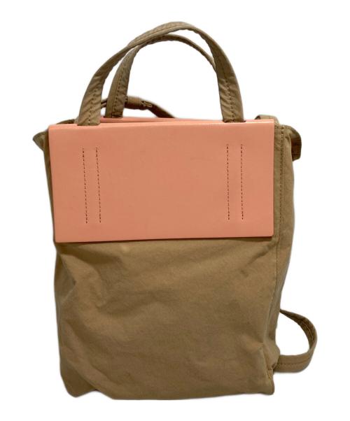 Acne studios（アクネ ストゥディオス）ACNE STUDIOS (アクネ ストゥディオス) 2WAYショルダーバッグ ベージュ×ピンクの古着・服飾アイテム