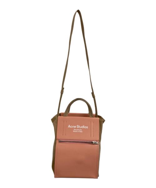 Acne studios（アクネ ストゥディオス）ACNE STUDIOS (アクネ ストゥディオス) 2WAYショルダーバッグ ベージュ×ピンクの古着・服飾アイテム