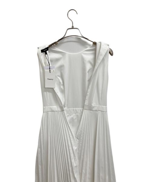 theory（セオリー）theory (セオリー) スリークポプリン プリーツロングワンピース ホワイト 未使用品の古着・服飾アイテム