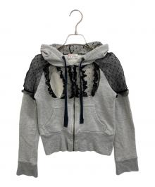 RED VALENTINO（レッドヴァレンティノ）の古着「フリルパーカー」｜グレー