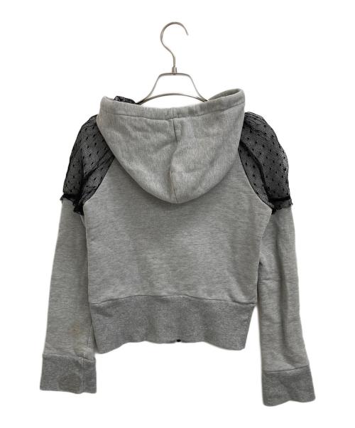RED VALENTINO（レッドヴァレンティノ）RED VALENTINO (レッドヴァレンティノ) フリルパーカー グレー サイズ:不明の古着・服飾アイテム