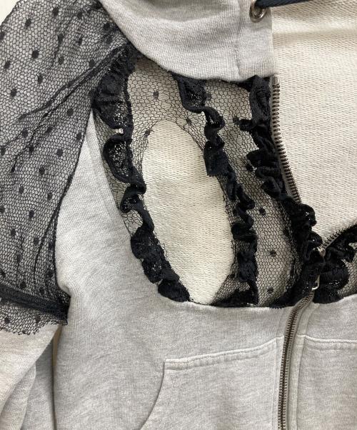 RED VALENTINO（レッドヴァレンティノ）RED VALENTINO (レッドヴァレンティノ) フリルパーカー グレー サイズ:不明の古着・服飾アイテム