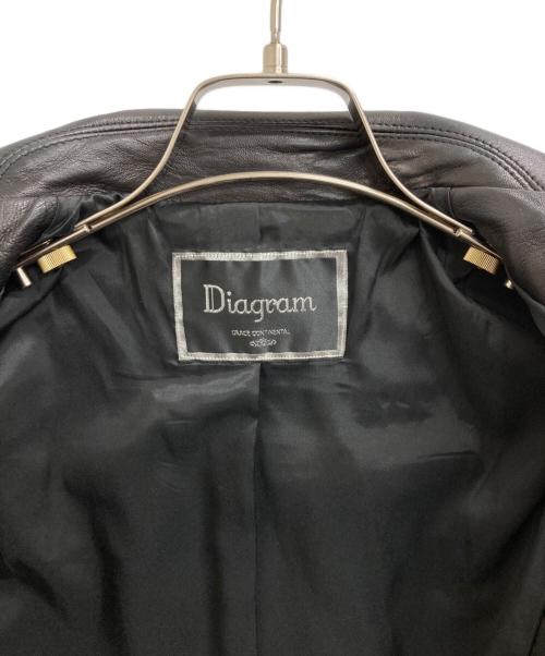 Diagram（ダイアグラム）Diagram (ダイアグラム) レザージャケット ブラック サイズ:36の古着・服飾アイテム