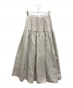 UN3D.アンスリード）の古着「サテンロングスカート」｜アイボリー