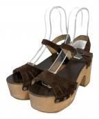 CHANELシャネル）の古着「ウェッジソールサンダル」｜ブラウン