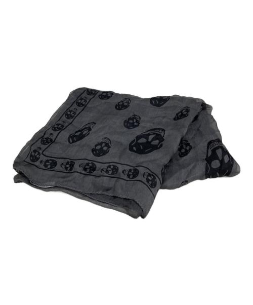 ALEXANDER McQUEEN（アレキサンダーマックイーン）ALEXANDER McQUEEN (アレキサンダーマックイーン) スカル柄スカーフ ブラックの古着・服飾アイテム