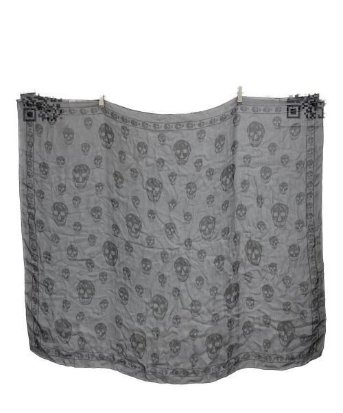 ALEXANDER McQUEEN（アレキサンダーマックイーン）ALEXANDER McQUEEN (アレキサンダーマックイーン) スカル柄スカーフ ブラックの古着・服飾アイテム