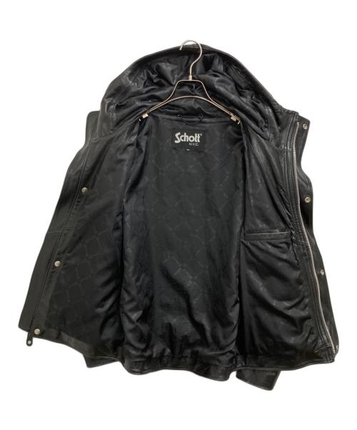 Schott（ショット）Schott (ショット) HOODED RIDERS JACKET ブラック サイズ:Mの古着・服飾アイテム