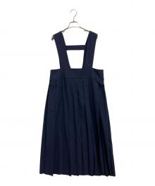 mizuiro-ind（ミズイロインド）の古着「プリーツジャンバースカート」｜ネイビー