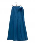 CELINEセリーヌ）の古着「ベルト付きロングラップスカート」｜ブルー