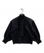 M'S GRACYエムズグレイシー）の古着「フリルニット」｜ブラック