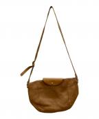 kanmiカンミ）の古着「レザーショルダーバッグ」｜ベージュ