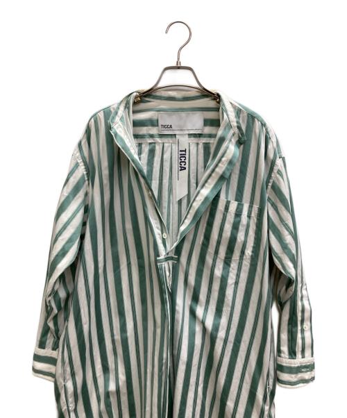 ticca（ティッカ）ticca (ティッカ) シャツワンピース グリーン サイズ:Fの古着・服飾アイテム
