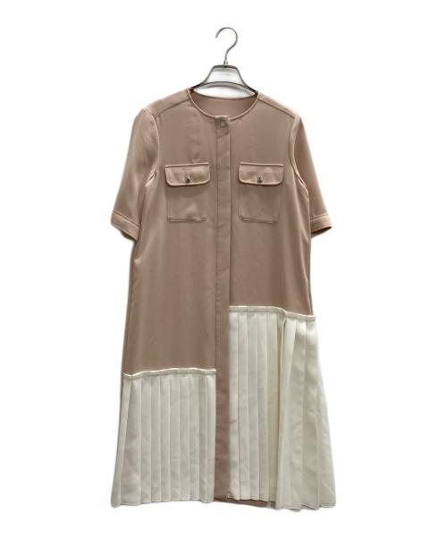 GRACE CLASS（グレースクラス）GRACE CLASS (グレースクラス) プリーツ切替ワンピース ピンク サイズ:36の古着・服飾アイテム