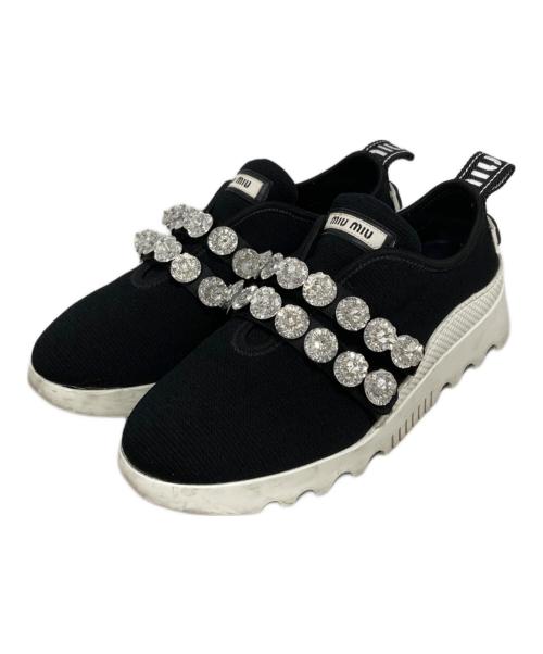 MIU MIU（ミュウミュウ）MIU MIU (ミュウミュウ) スニーカー ブラック サイズ:37　1/2の古着・服飾アイテム