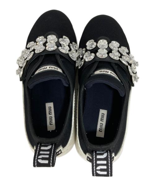 MIU MIU（ミュウミュウ）MIU MIU (ミュウミュウ) スニーカー ブラック サイズ:37　1/2の古着・服飾アイテム
