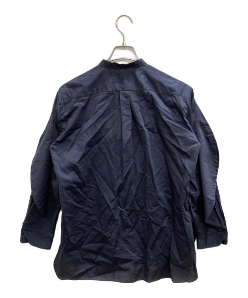 DRAWER（ドゥロワー）DRAWER (ドゥロワー) コットンシルクフリルブラウス ネイビー サイズ:S 未使用品の古着・服飾アイテム