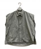 BLAMINKブラミンク）の古着「M.SUMMER レギュラーカラーノースリーブシャツ ブラウス」｜グレー