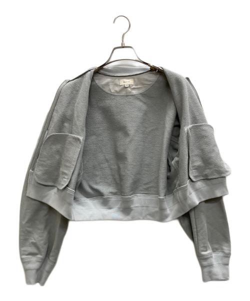 BLAMINK（ブラミンク）BLAMINK (ブラミンク) コットンジップショートブルゾン グレー サイズ:38の古着・服飾アイテム