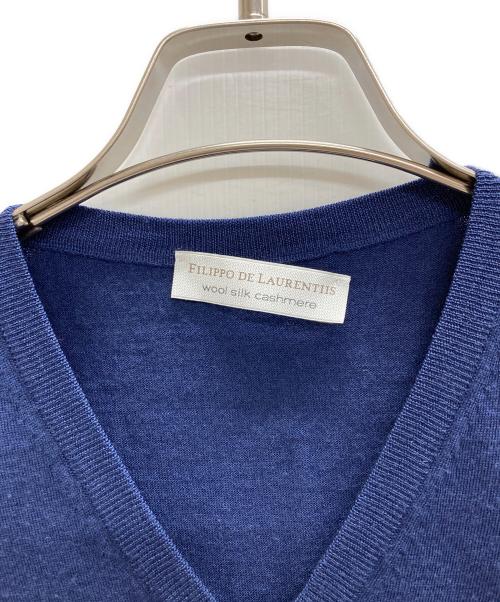 FILIPPO DE LAURENTIIS（フィリッポ・デ・ローレンティス）FILIPPO DE LAURENTIIS (フィリッポ・デ・ローレンティス) ニットベスト ネイビー サイズ:50の古着・服飾アイテム