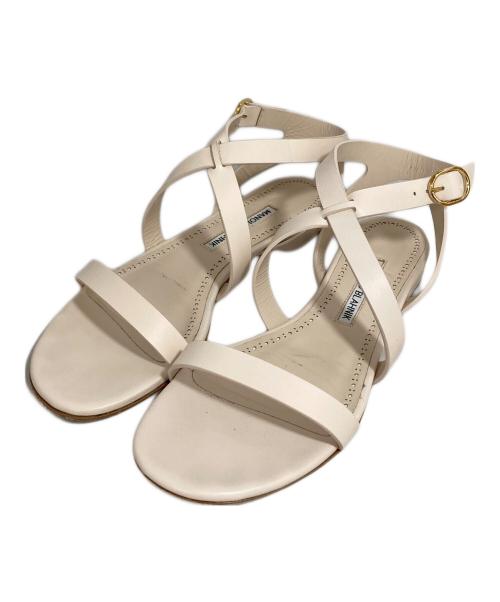 Manolo Blahnik（マノロブラニク）Manolo Blahnik (マノロブラニク) MAGALOUサンダル ベージュ サイズ:37の古着・服飾アイテム