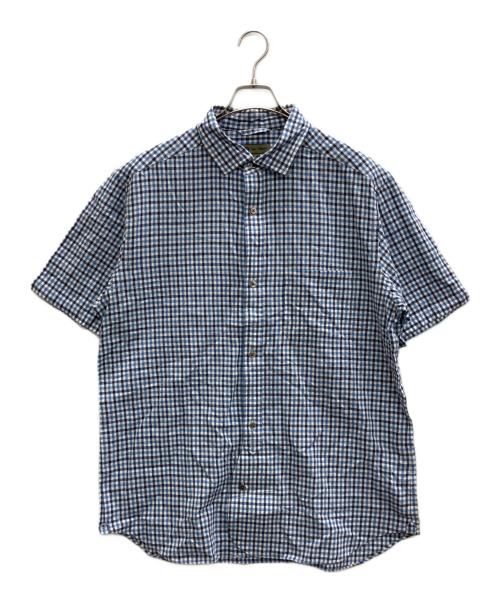 NIGEL CABOURN（ナイジェルケーボン）NIGEL CABOURN (ナイジェルケーボン) 半袖チェックシャツ ブルー サイズ:54の古着・服飾アイテム