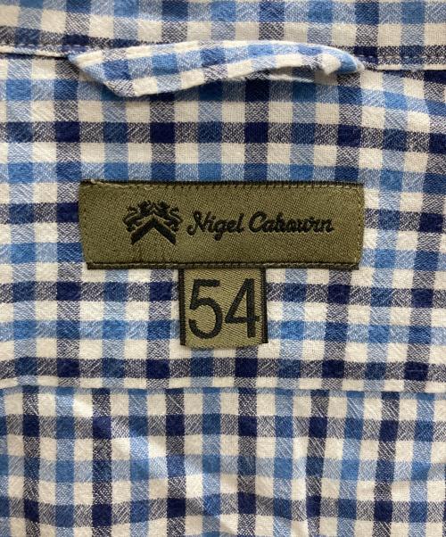 NIGEL CABOURN（ナイジェルケーボン）NIGEL CABOURN (ナイジェルケーボン) 半袖チェックシャツ ブルー サイズ:54の古着・服飾アイテム