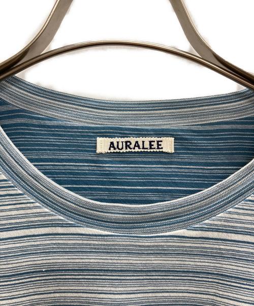 AURALEE（オーラリー）AURALEE (オーラリー) BORDER DOUBLE CLOTH TEE ブルー サイズ:4の古着・服飾アイテム