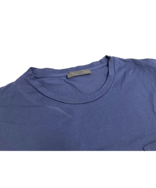 PRADA（プラダ）PRADA (プラダ) ポケットTシャツ ネイビー サイズ:Mの古着・服飾アイテム