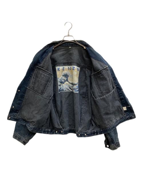 KENZO JEANS（ケンゾージーンズ）KENZO JEANS (ケンゾージーンズ) 葛飾北斎 富嶽三十六景デニムジャケット インディゴ サイズ:Fの古着・服飾アイテム