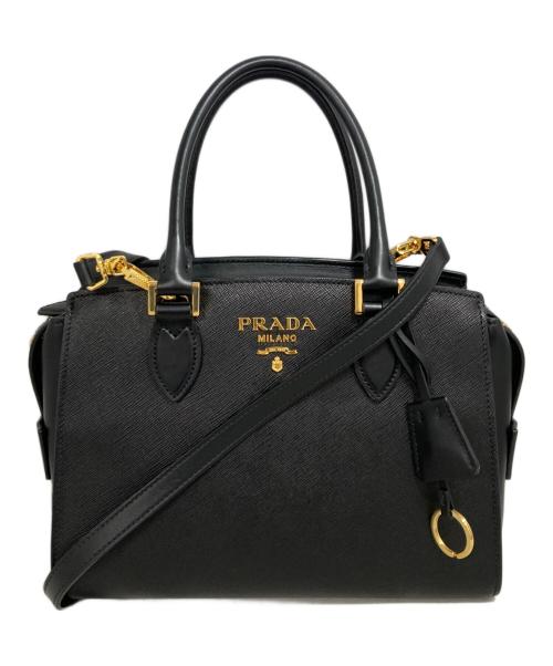 PRADA（プラダ）PRADA (プラダ) サフィアーノ2WAYバッグ ブラックの古着・服飾アイテム