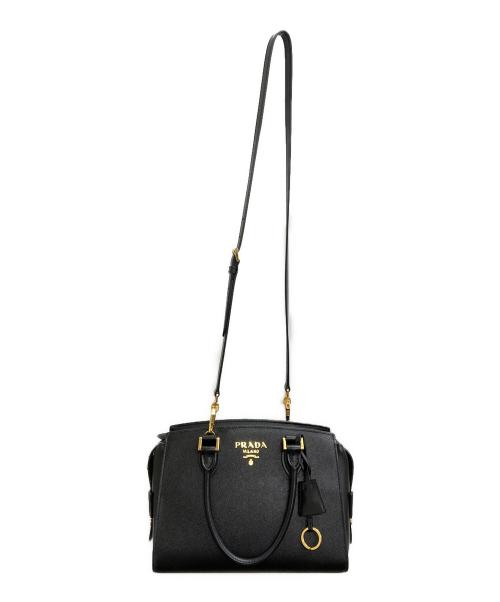 PRADA（プラダ）PRADA (プラダ) サフィアーノ2WAYバッグ ブラックの古着・服飾アイテム