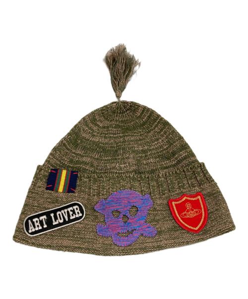 Vivienne Westwood（ヴィヴィアンウエストウッド）Vivienne Westwood (ヴィヴィアンウエストウッド) ニット帽 オリーブの古着・服飾アイテム