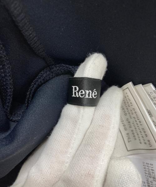 Rene（ルネ）Rene (ルネ) ボンディングフーディ ジップワンピース グレージュ ロングパーカー ネイビー サイズ:34の古着・服飾アイテム