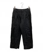 MARGARET HOWELLマーガレットハウエル）の古着「リネンコットンツイルパンツ」｜ブラック