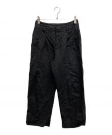 MARGARET HOWELL（マーガレットハウエル）の古着「リネンコットンツイルパンツ」｜ブラック